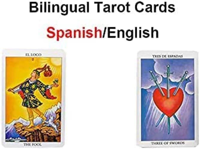 فوفسيغ بطاقات التارو VOVCIG، Baraja de Tarot، بطاقات التارو الإنجليزية الإسبانية ثنائية اللغة، بطاقات التارو مع كتاب دليل ومفرش طاولة خاص من التارو - Image 2